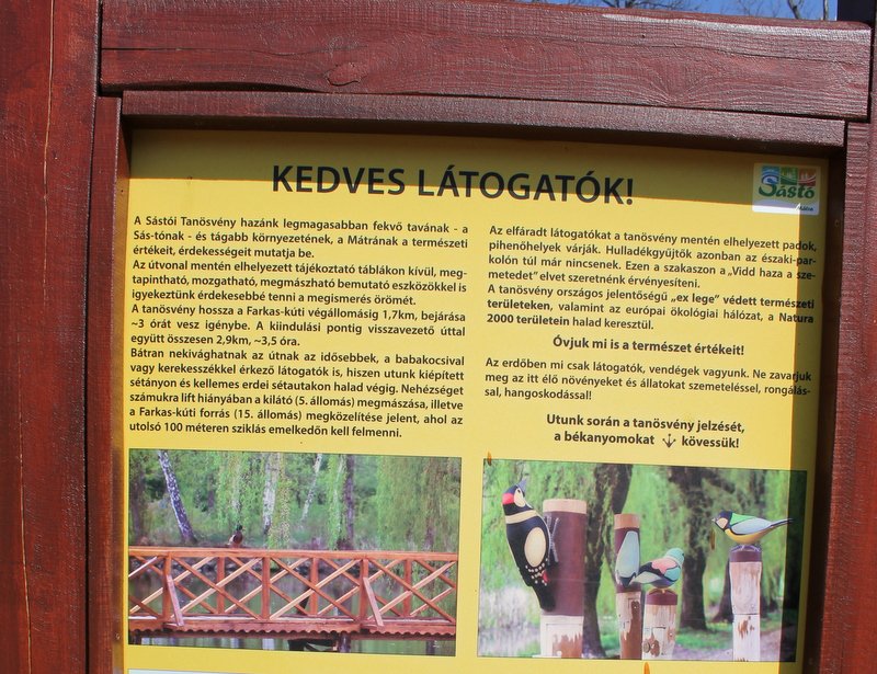 Sástói tanösvény információk