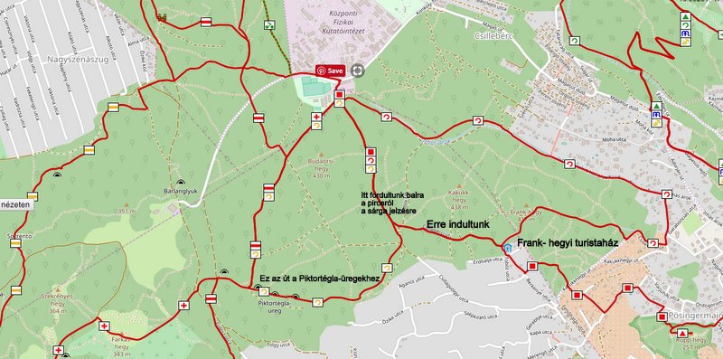 A Frank- hegyi Turistaházhoz vezető út Csillebércről